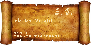 Sátor Vitold névjegykártya